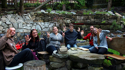 Czech project participants waving