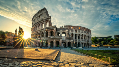 roman colloseum at sunset