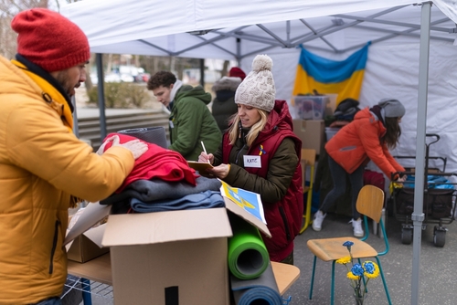 Volunteers supporting Ukrainian refugees