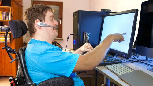 Young person with disability in training