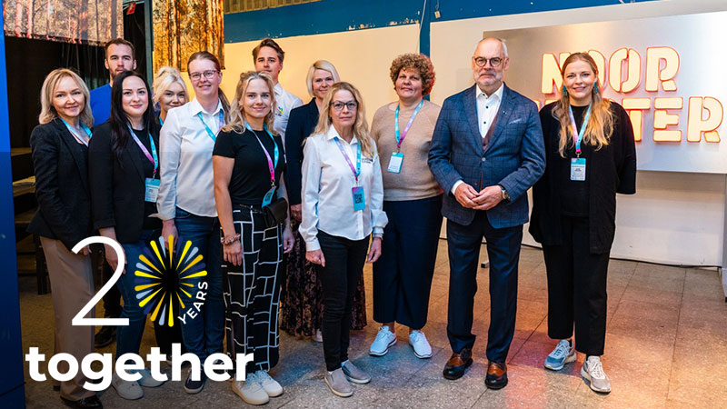 President Alar Karis visiting the Skills Festival. Pictured with the organizing team, representatives of the Ministry of Education and Research, and WorldSkills Estonia members. 