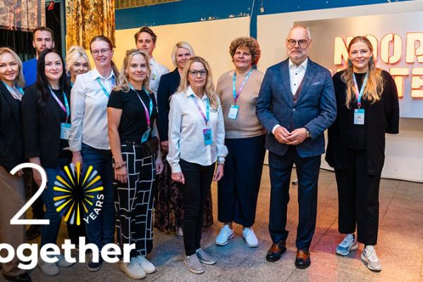 President Alar Karis visiting the Skills Festival. Pictured with the organizing team, representatives of the Ministry of Education and Research, and WorldSkills Estonia members. 